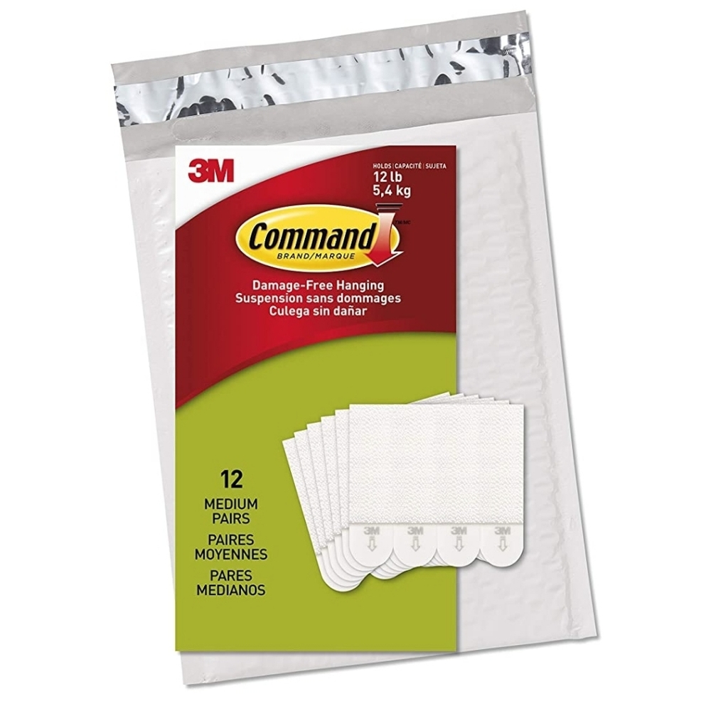Command Medium Picture Hanging Strips, Holds 12 lbs,Indoor Use,White(PH204-12NA)